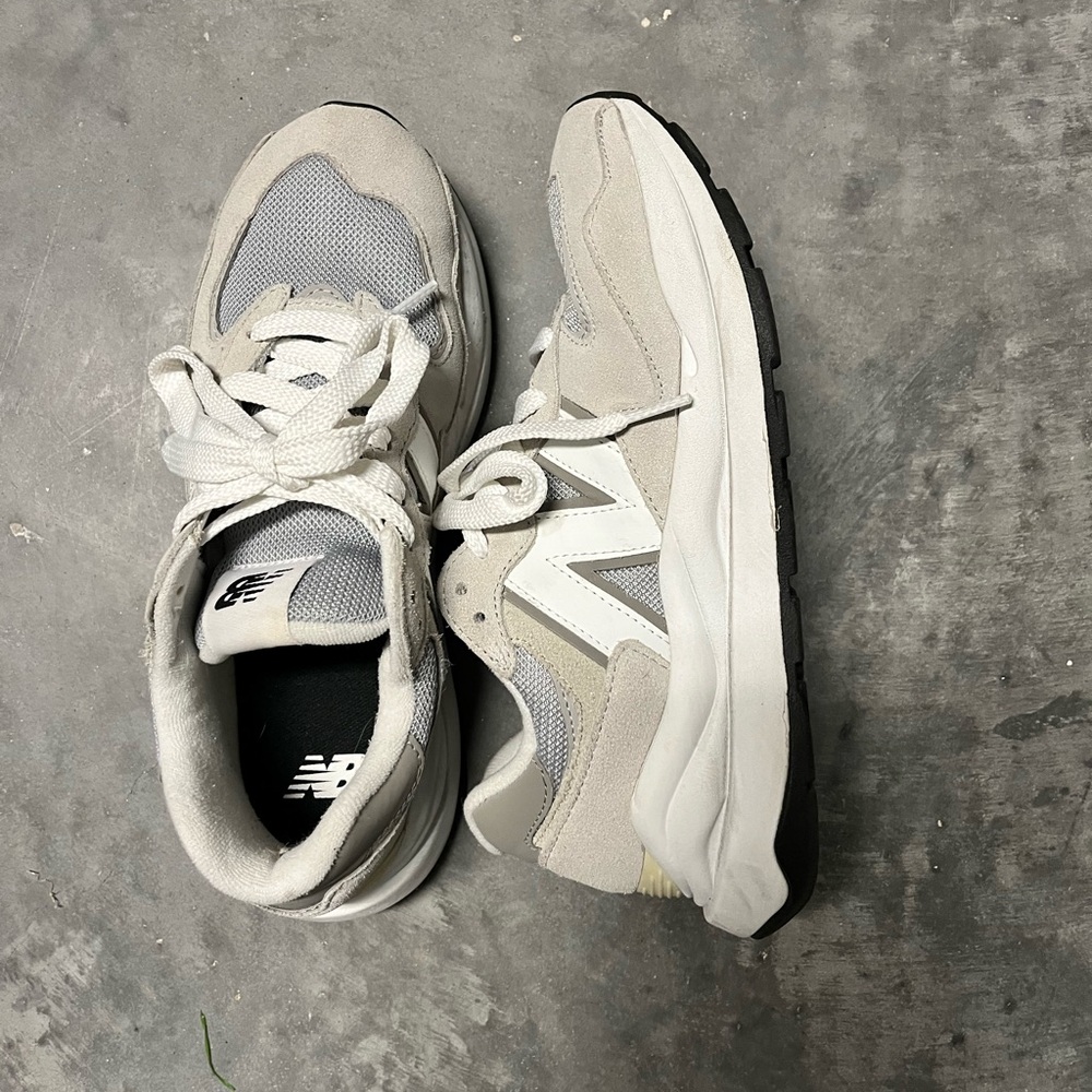 New Balance Light Gray and White Athletic Shoes